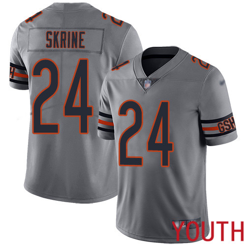 Chicago Bears Limited Silver Youth Buster Skrine Jersey NFL Football #24 Inverted Legend->youth nfl jersey->Youth Jersey